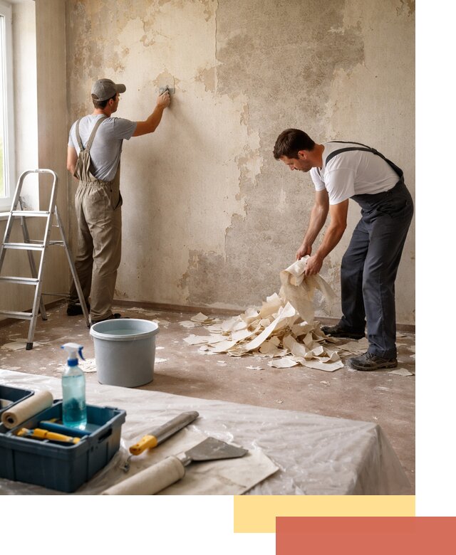 Снятие старых обоев в Вязниках быстро и качественно