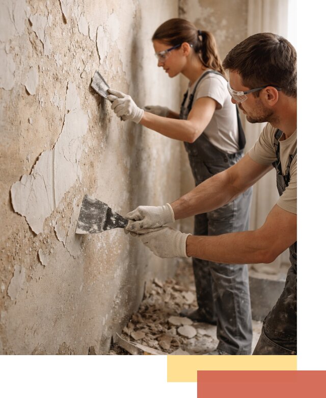 Снятие старой шпаклевки и подготовка поверхностей в Вязниках