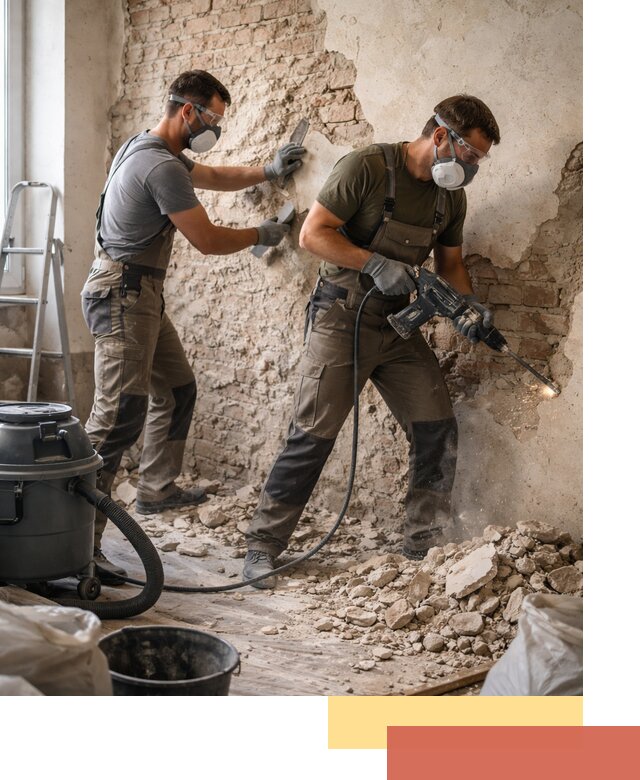 Демонтаж штукатурки со стен в Вязниках быстро и аккуратно