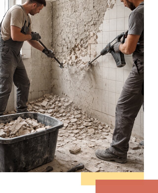 Демонтаж плитки со стен в Вязниках быстро и аккуратно