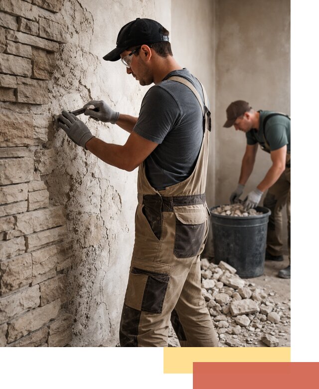 Демонтаж декоративного камня в Вязниках профессионально и безопасно