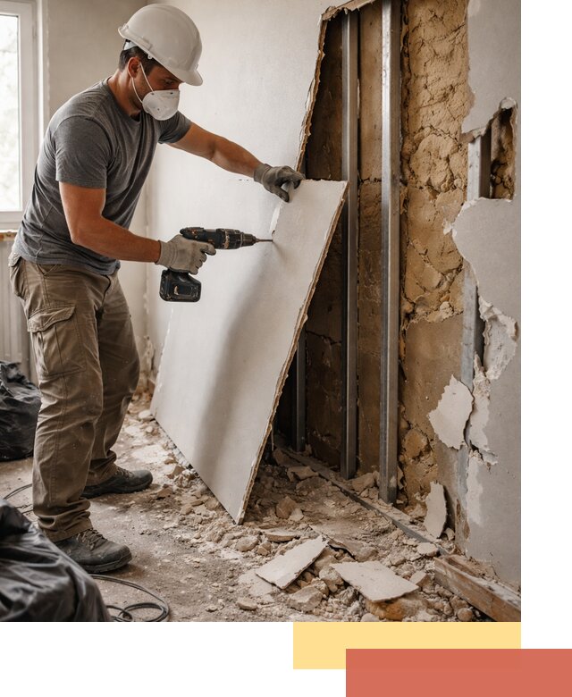 Демонтаж гипсокартона со стен в Вязниках качественно и быстро