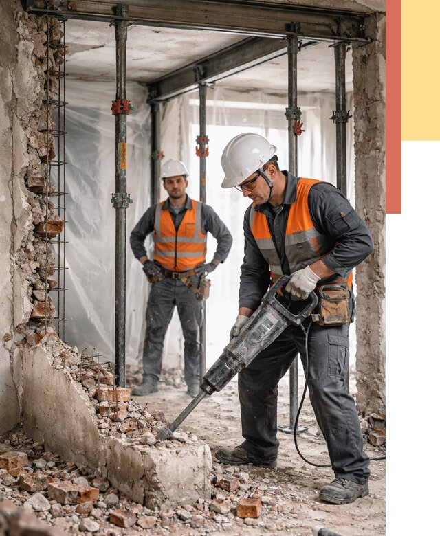 Снос несущих стен в Вязниках от 10950 руб. — демонтаж несущей стены под ключ | ОТДЕЛОЧНИК-Взн