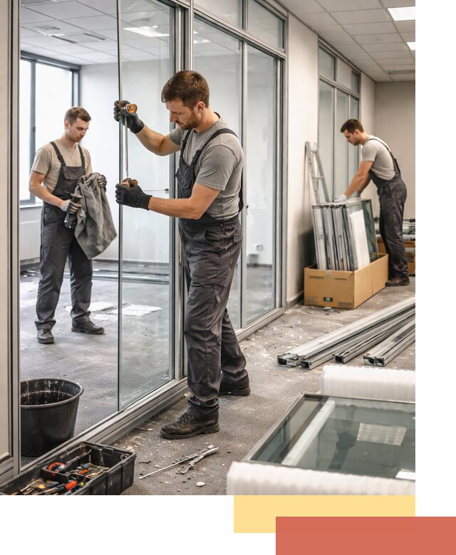 Демонтаж стеклянных перегородок в Вязниках быстро и безопасно