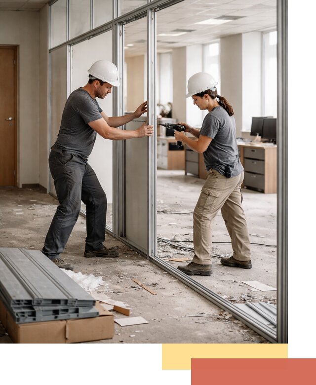 Демонтаж алюминиевых перегородок в Вязниках быстро и аккуратно