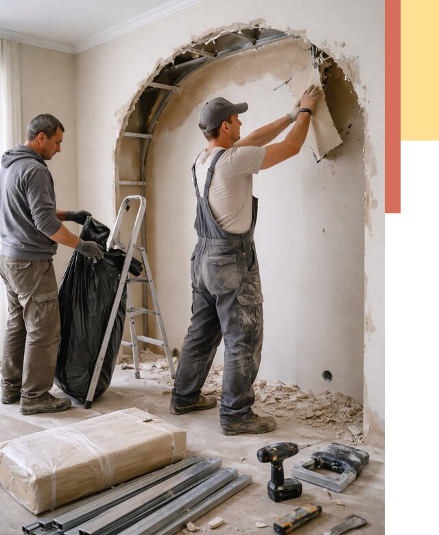 Демонтаж арки из гипсокартона в Вязниках от 3739 руб. — услуги под ключ | ОТДЕЛОЧНИК-Взн