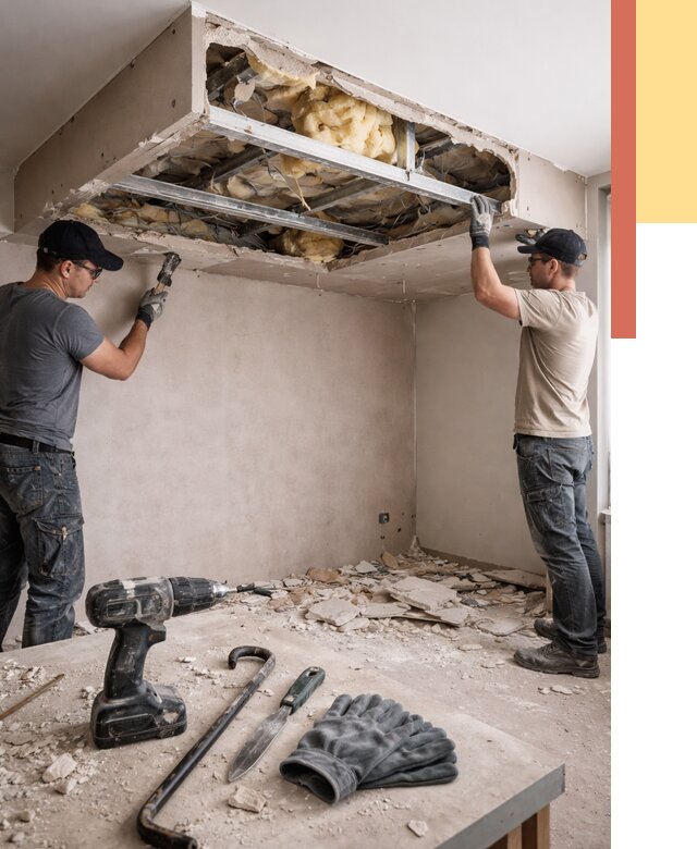 Демонтаж короба из гипсокартона в Вязниках от 1624 руб. — быстро и недорого | ОТДЕЛОЧНИК-Взн