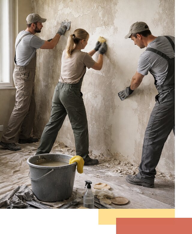 Очистка стен от клея и грунтовки в Вязниках качественно и быстро