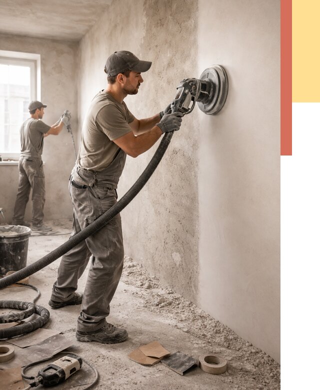 Шлифовка стен в Вязниках от 1282 руб/м2 — быстро и недорого | ОТДЕЛОЧНИК-Взн