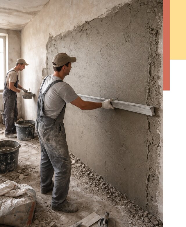 Цементная штукатурка стен в Вязниках от 4807 руб/м2 — быстро и недорого | ОТДЕЛОЧНИК-Взн