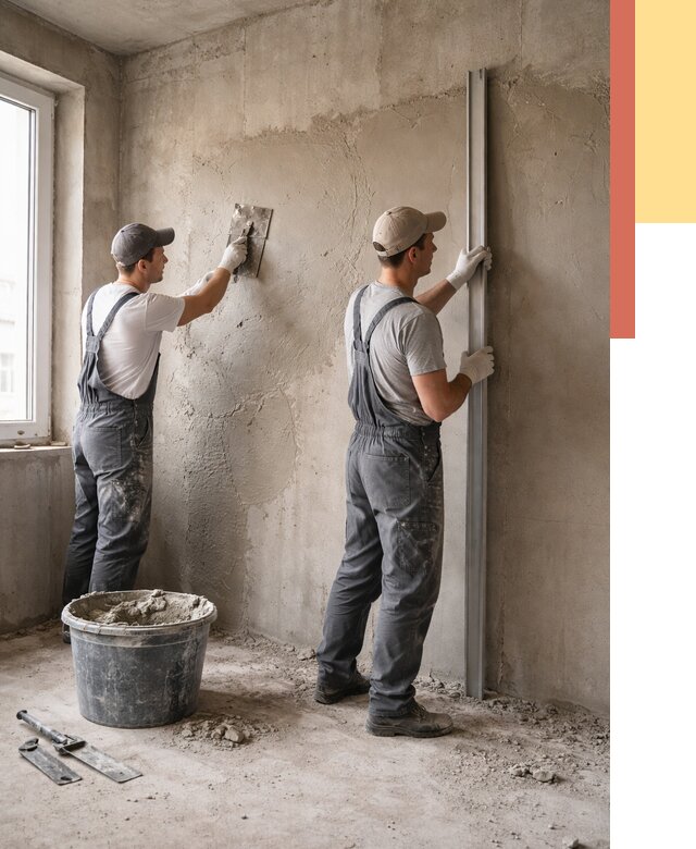 Штукатурка бетонных стен в Вязниках от 4807 руб/м² — качественно и быстро | ОТДЕЛОЧНИК-Взн