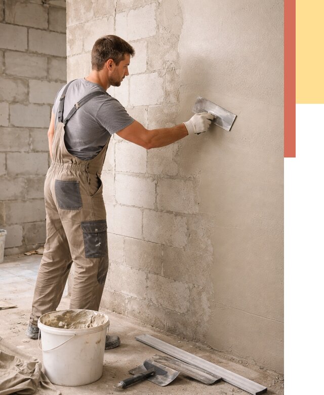 Штукатурка стен из газобетона в Вязниках от 2243 руб./м2 — быстро и недорого | ОТДЕЛОЧНИК-Взн