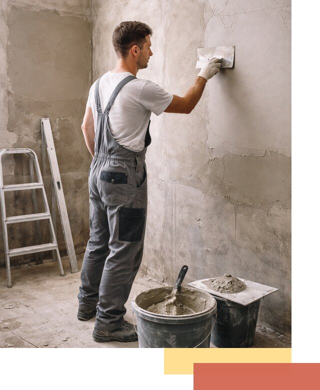 Штукатурка стен в ванной под ключ в Вязниках