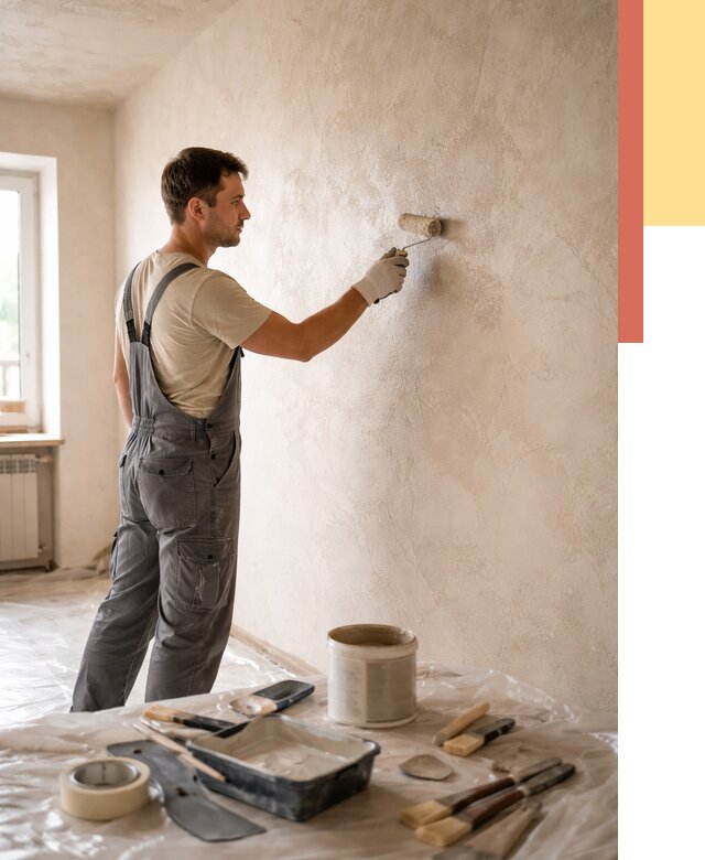 Нанесение лессирующей краски по декоративке в Вязниках от 1870 руб. | ОТДЕЛОЧНИК-Взн