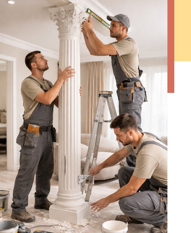 Установка декоративных колонн в Вязниках от 12820 руб. под ключ | ОТДЕЛОЧНИК-Взн