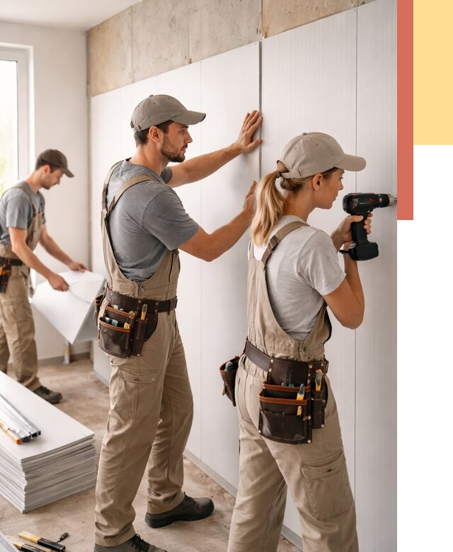 Монтаж ПВХ панелей на стены в Вязниках от 481 руб/м2 — быстро и недорого | ОТДЕЛОЧНИК-Взн