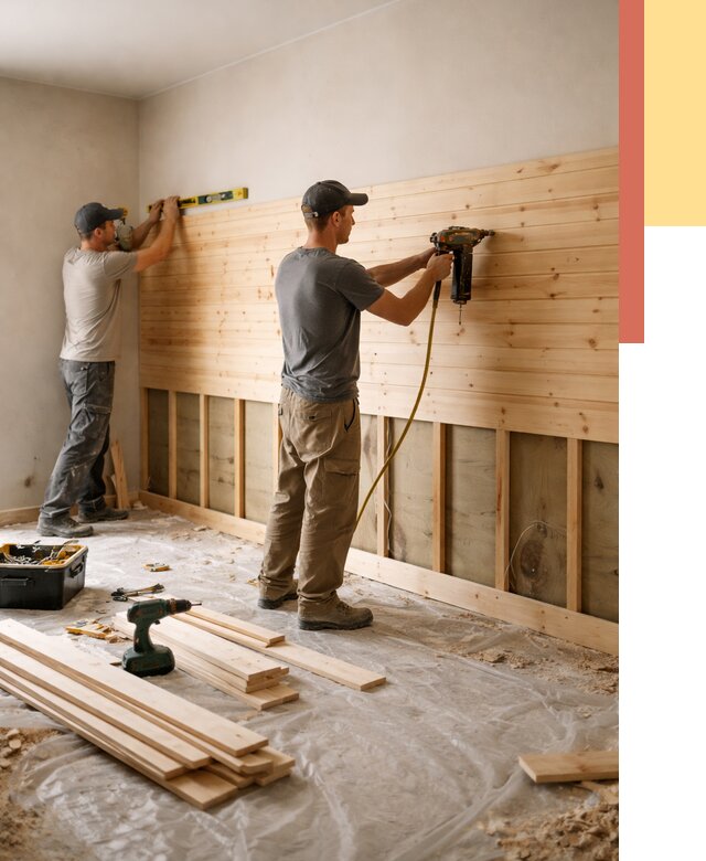 Монтаж деревянной вагонки на стены в Вязниках от 8012 руб. | Услуги монтажа вагонки | ОТДЕЛОЧНИК-Взн