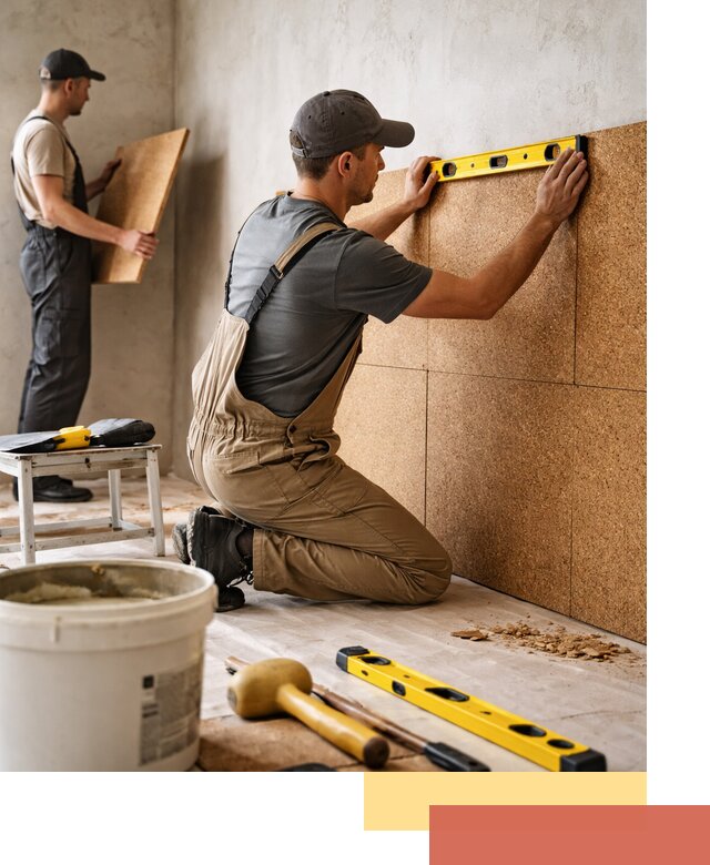 Монтаж пробковых панелей на стены в Вязниках быстро и качественно