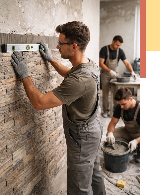 Монтаж искусственного камня в Вязниках от 4807 руб. под ключ | ОТДЕЛОЧНИК-Взн