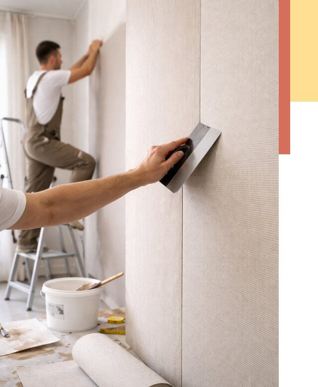 Поклейка текстильных обоев в Вязниках от 4807 руб. под ключ | ОТДЕЛОЧНИК-Взн