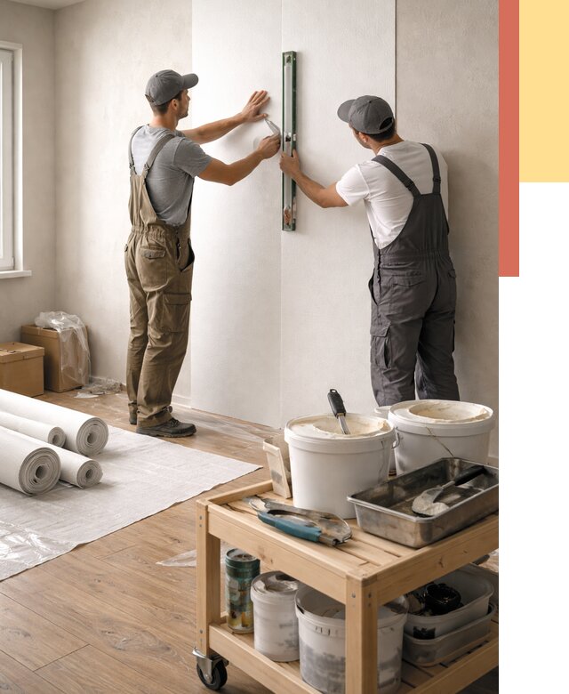 Поклейка стеклообоев в Вязниках от 6944 руб. за м2 — быстро и недорого | ОТДЕЛОЧНИК-Взн