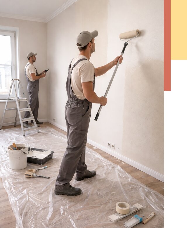 Покраска стен акриловой краской в Вязниках от 3739 руб./м² — быстро и недорого | ОТДЕЛОЧНИК-Взн