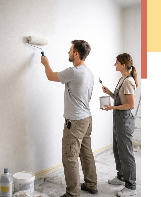 Окраска стен по стеклохолсту в Вязниках от 4807 руб/м² под ключ | ОТДЕЛОЧНИК-Взн