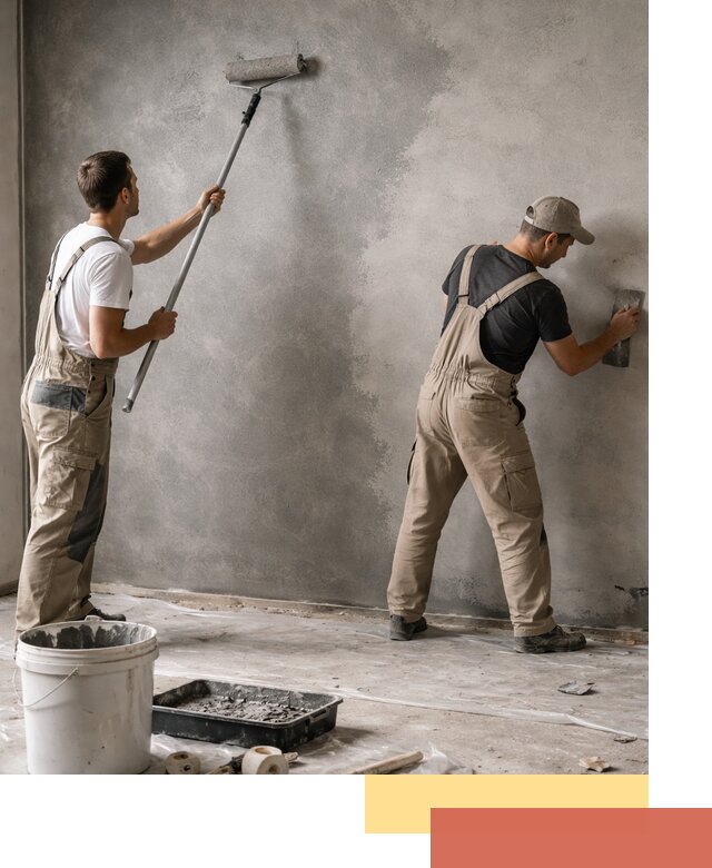 Покраска стен под бетон в Вязниках профессионально и недорого