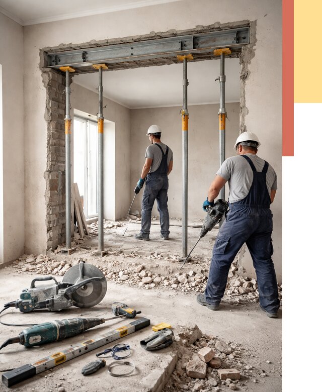 Прорезка проема в стене в Вязниках от 4807 руб. — быстро и недорого | ОТДЕЛОЧНИК-Взн