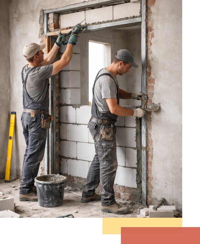 Закладка дверного проема под ключ в Вязниках: демонтаж, монтаж, отделка