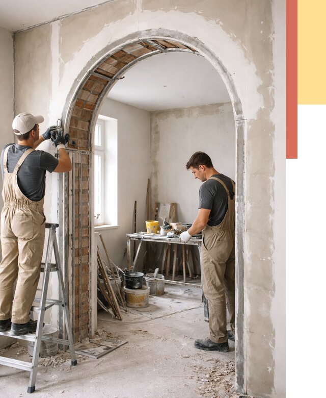 Устройство арочного проема в Вязниках от 10149 руб. под ключ — быстро и недорого | ОТДЕЛОЧНИК-Взн