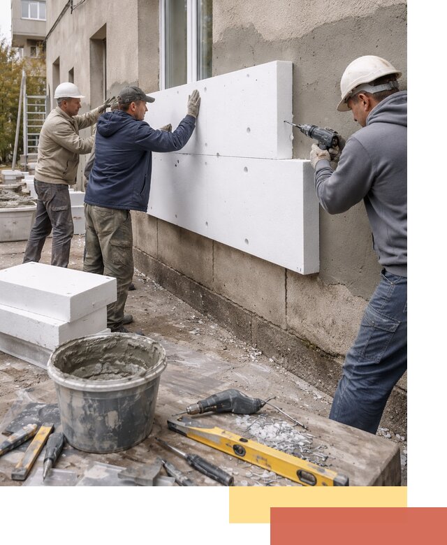 Утепление наружных стен пенопластом в Вязниках