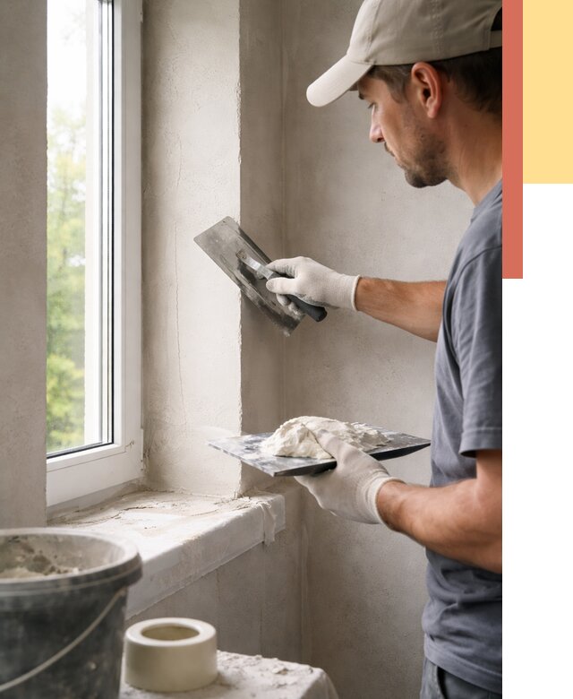 Штукатурка откосов в Вязниках от 4807 руб/м² — услуги и выравнивание под ключ | ОТДЕЛОЧНИК-Взн