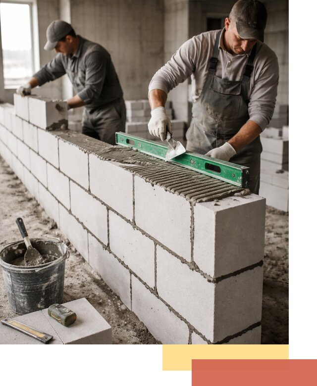 Кладка перегородок из газобетона в Вязниках быстро и качественно