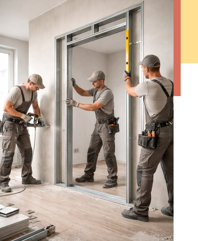 Устройство дверного проема в перегородке в Вязниках от 4807 руб. под ключ | ОТДЕЛОЧНИК-Взн