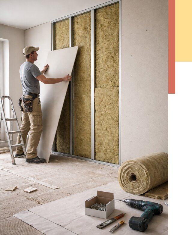 Перегородка из гипсокартона с шумоизоляцией в Вязниках от 3333 руб. | ОТДЕЛОЧНИК-Взн