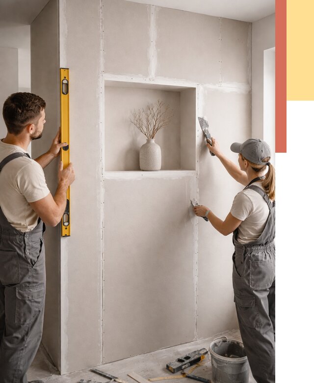 Перегородка из гипсокартона с нишей в Вязниках от 3472 руб. под ключ | ОТДЕЛОЧНИК-Взн