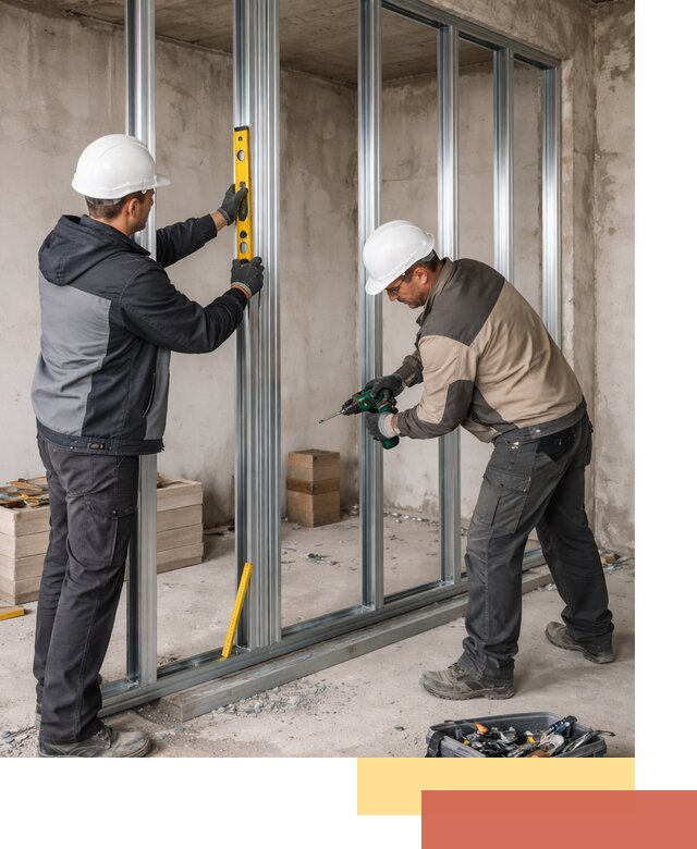 Монтаж каркаса перегородки из профиля в Вязниках