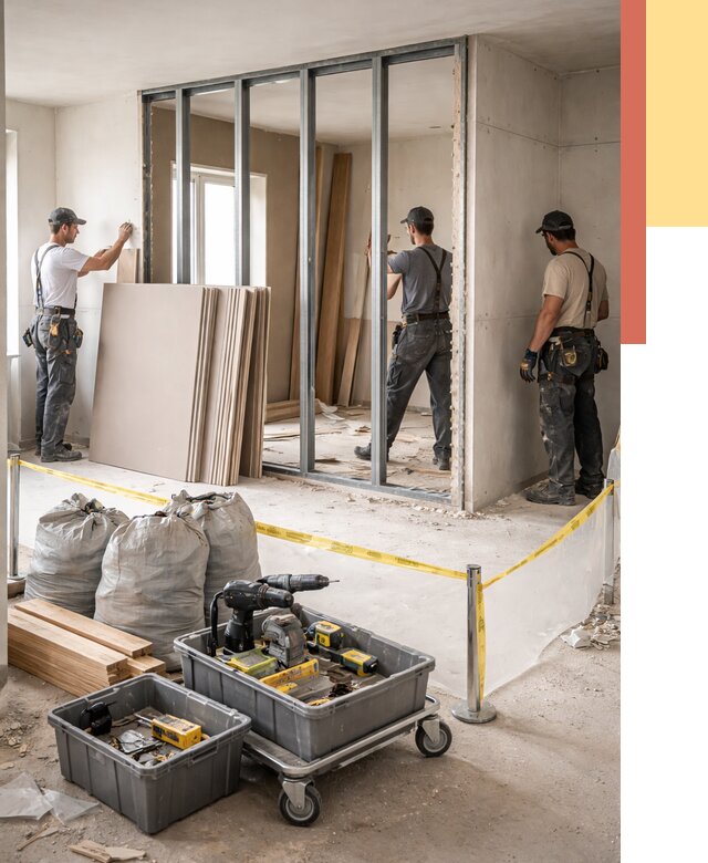 Перенос гипсокартонной перегородки в Вязниках под ключ от 4807 руб. | Демонтаж и монтаж – ОТДЕЛОЧНИК-Взн