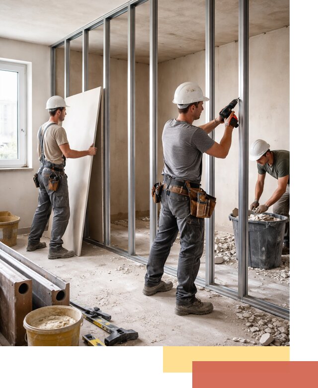 Перенос гипсокартонной перегородки в Вязниках профессионально и быстро