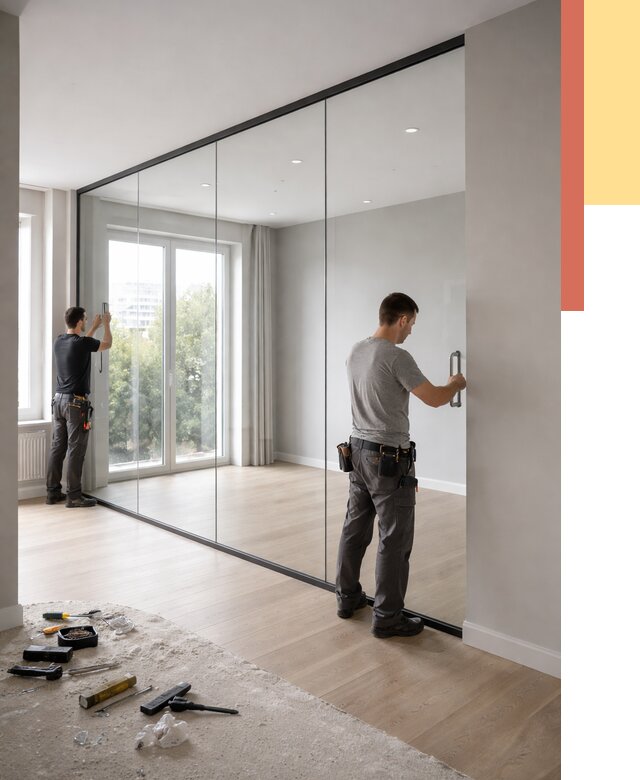 Изготовление стеклянных перегородок в Вязниках от 13194 руб. под ключ | ОТДЕЛОЧНИК-Взн