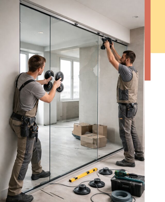 Монтаж стеклянных перегородок в Вязниках от 6944 руб. | ОТДЕЛОЧНИК-Взн