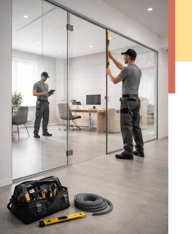 Цельностеклянные перегородки под ключ в Вязниках от 10149 руб. — монтаж и цены | ОТДЕЛОЧНИК-Взн