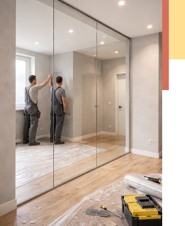 Безрамные стеклянные перегородки в Вязниках — монтаж от 10149 руб. | ОТДЕЛОЧНИК-Взн