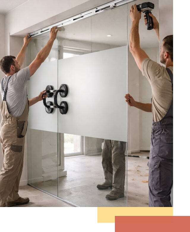 Матовые стеклянные перегородки под ключ в Вязниках