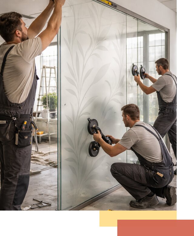 Стеклянные перегородки с рисунком на заказ в Вязниках