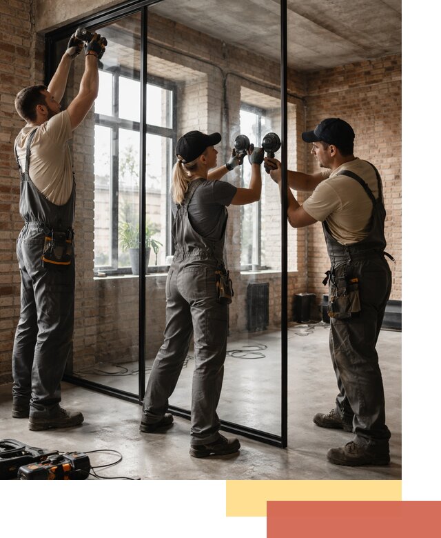 Стеклянные перегородки лофт — изготовление и монтаж в Вязниках