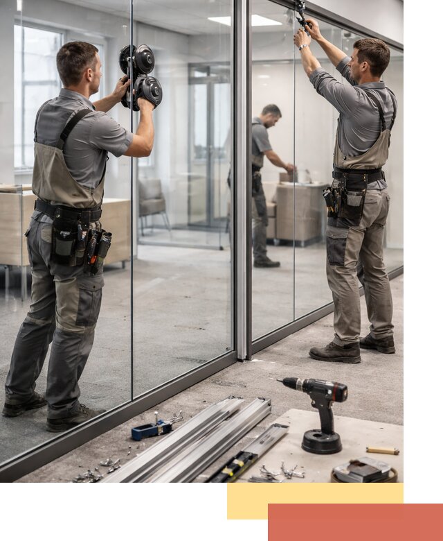 Стеклянные офисные перегородки под ключ в Вязниках