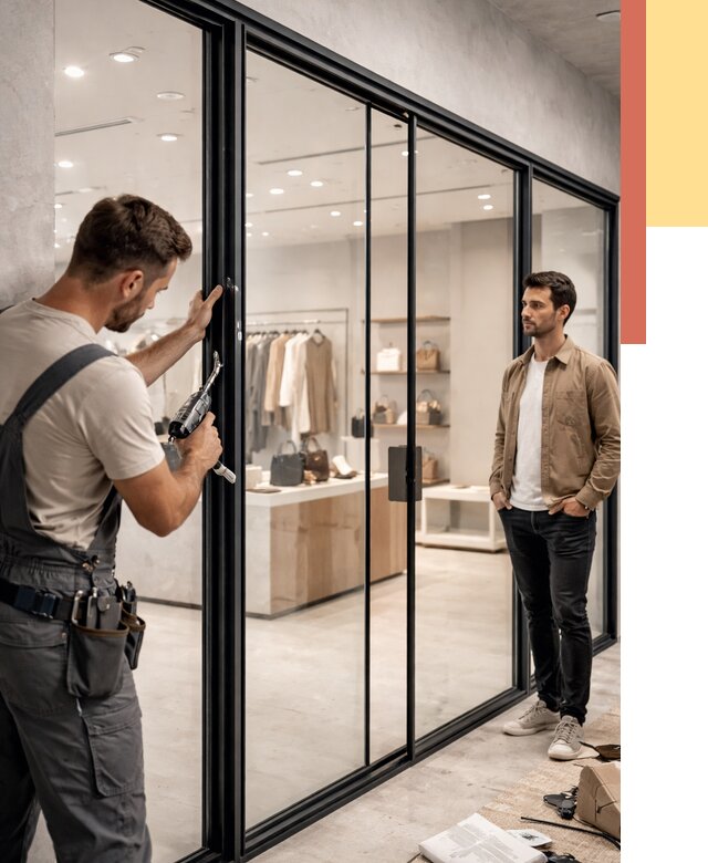 Стеклянные перегородки для магазинов в Вязниках от 8760 руб. под ключ | ОТДЕЛОЧНИК-Взн