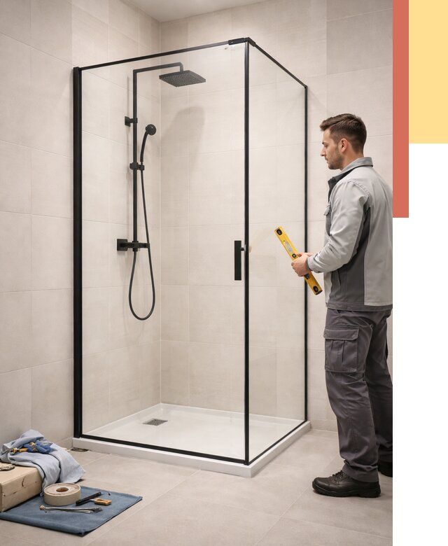 Стеклянные перегородки для душа в Вязниках от 13354 руб. | Монтаж под ключ — ОТДЕЛОЧНИК-Взн